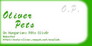 oliver pets business card