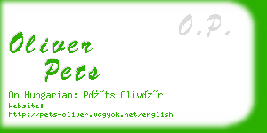 oliver pets business card